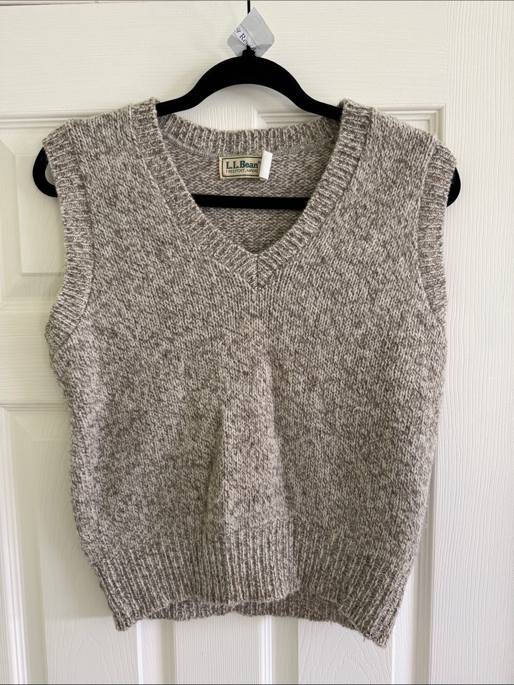 Vintage L. L. Bean heathered oatmeal wool vest